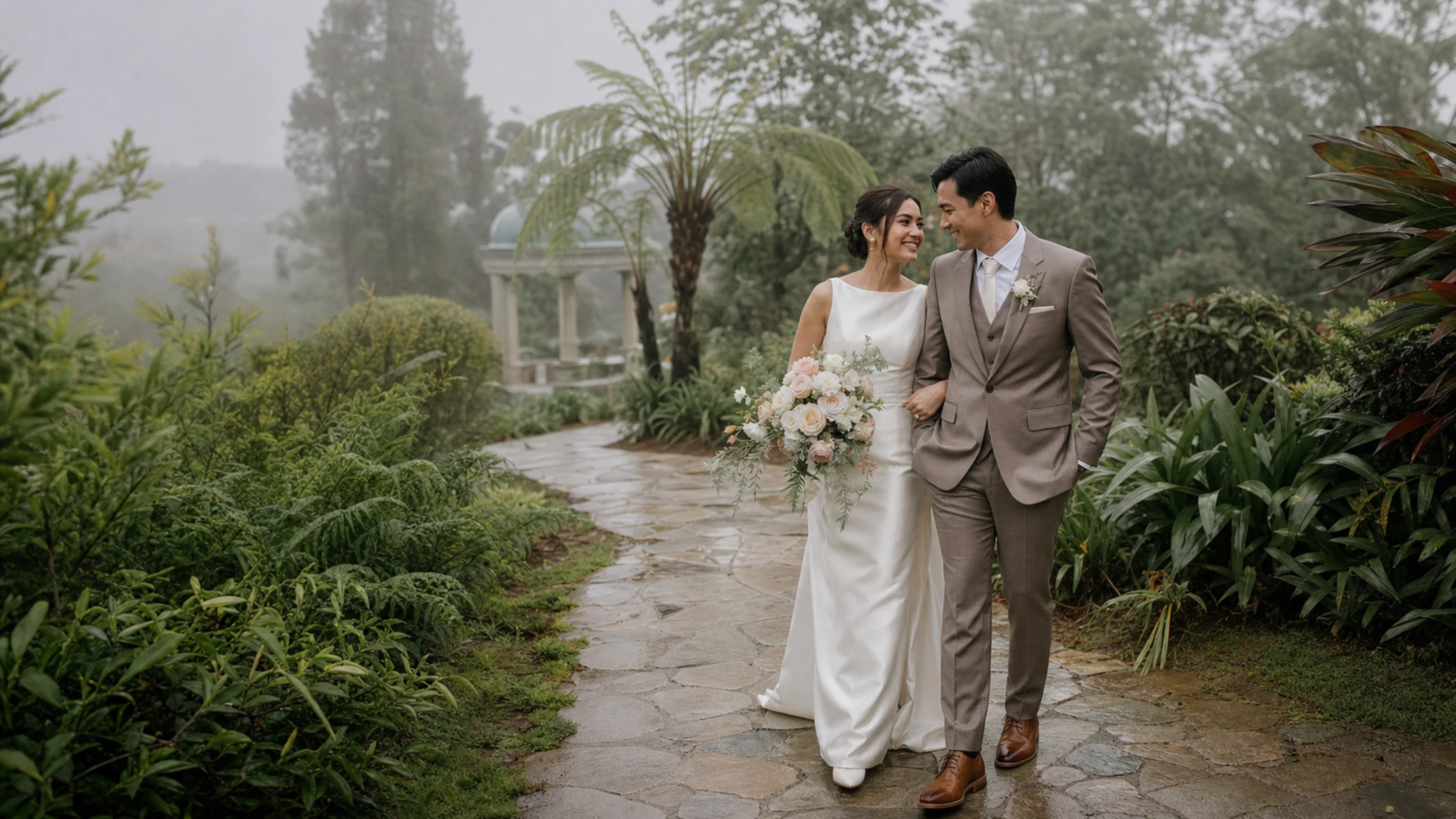 Amara and Diego on their wedding day